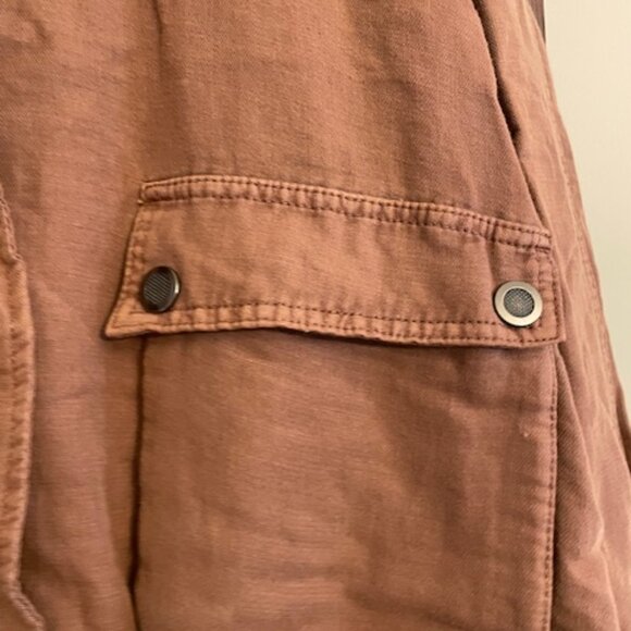 Free People Brown Double Cloth Zip-Up Utility Jacket, Size Small - Picture 4 of 10
